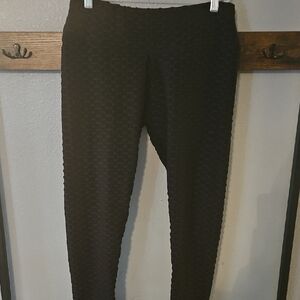Black Textured Leggings